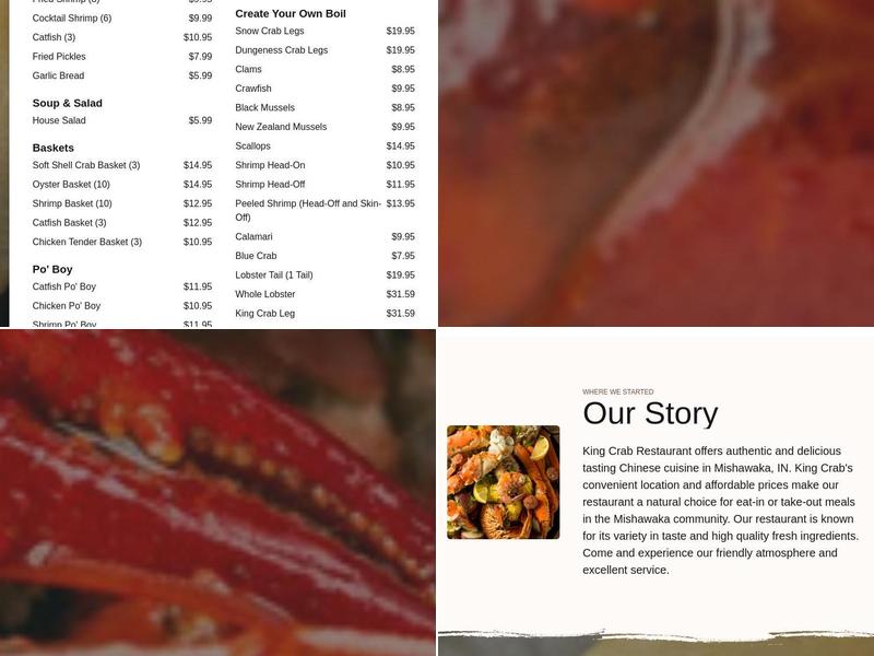 King Crab Mishawaka Menu