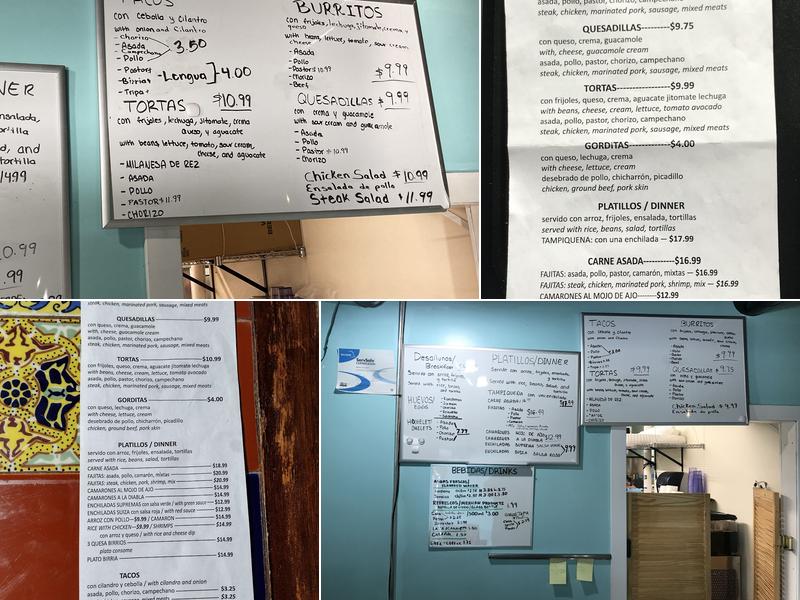 Taqueria San Miguel Menu
