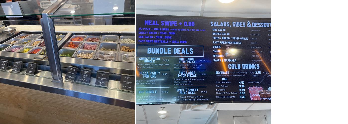 Blaze Pizza Menu