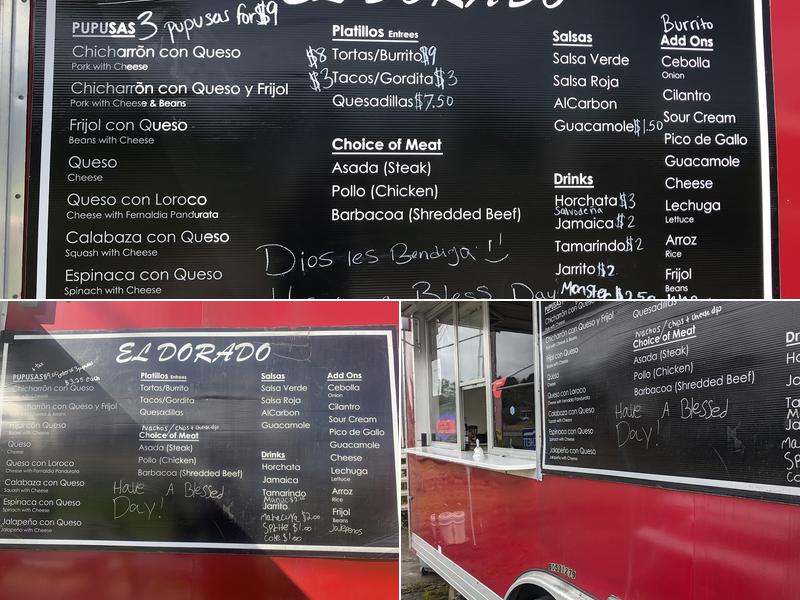 El Dorado Pupuseria Menu