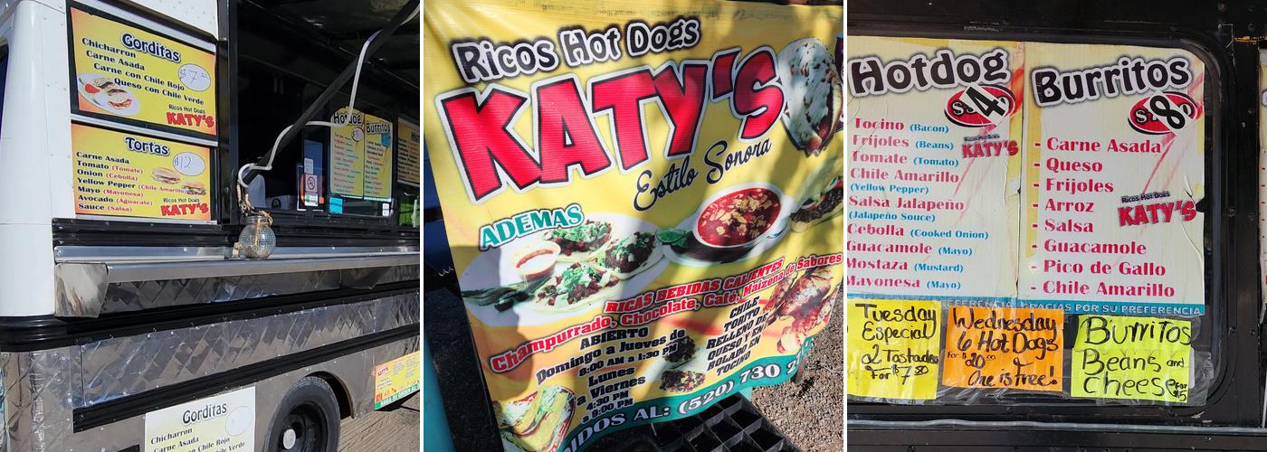 Katy’s Ricos Hot Dogs Menu