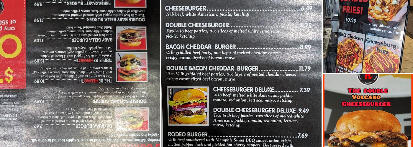 Heemo's Burgers in Woodbury Menu