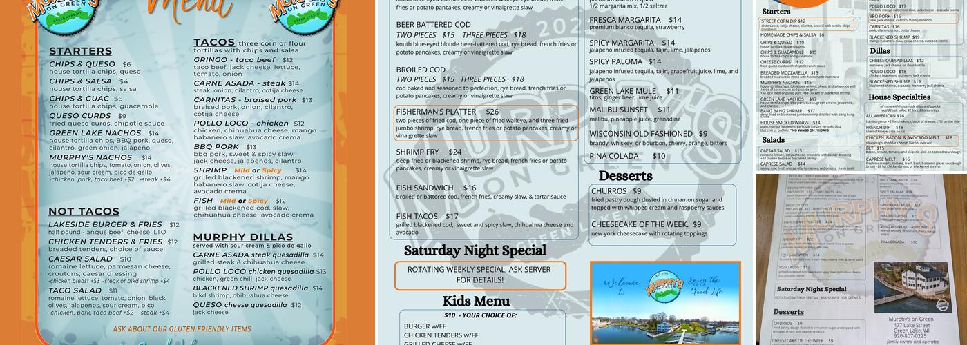 Murphy's on green Menu