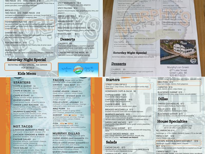 Murphy's on green Menu