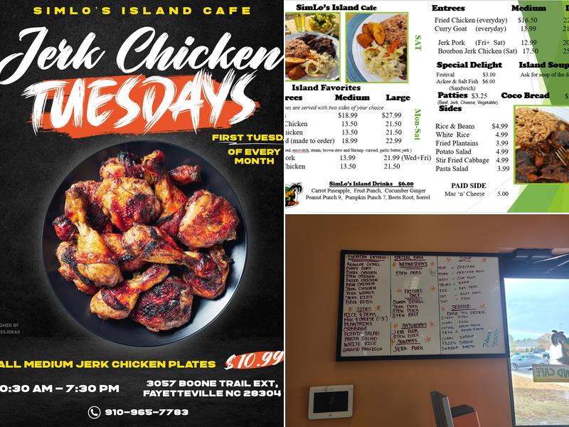 SimLo's Island Cafe Menu