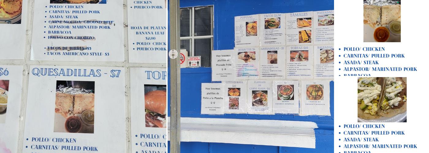 Pupuseria y taqueria Las Ramirez Menu