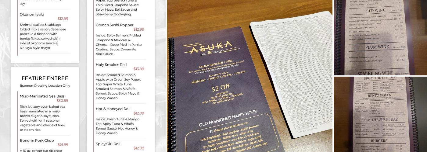 Asuka Japanese Steak House & Sushi Menu