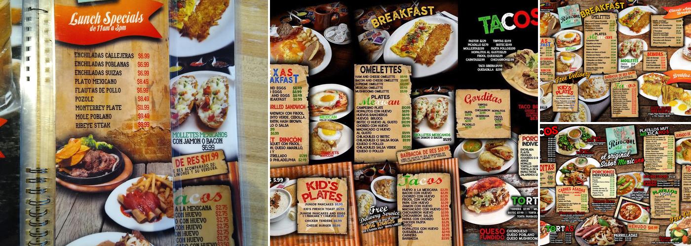 Rincón Mexico Menu