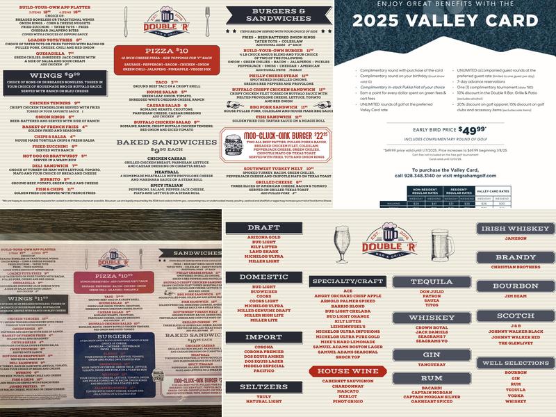 Mt Graham Golf Club Double R Bar & Grill Menu