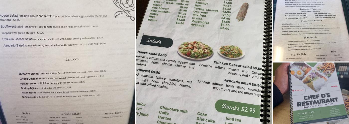 Chef D's Breakfast Menu