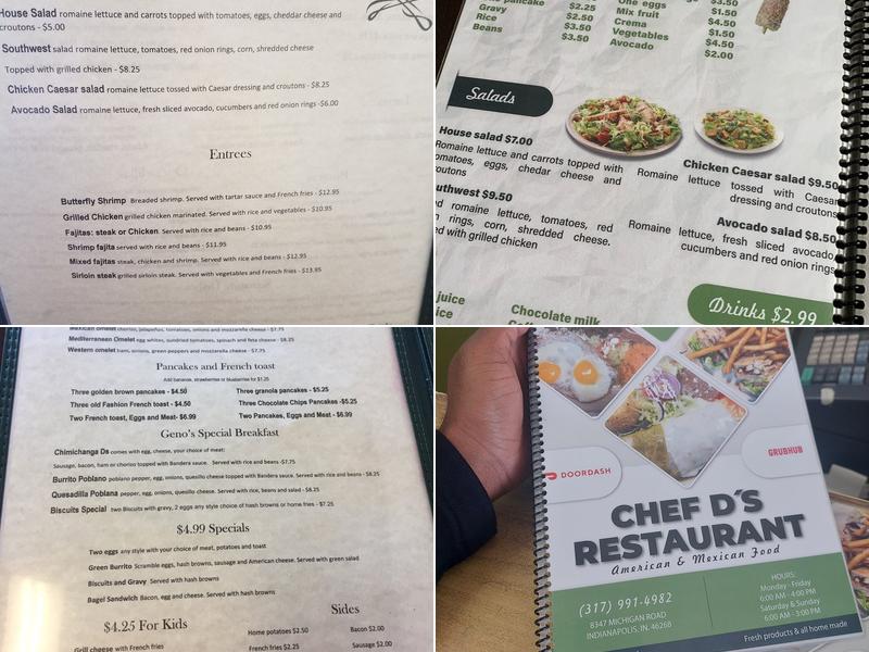 Chef D's Breakfast Menu