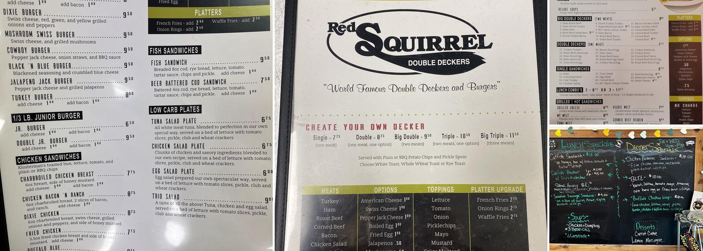 Red Squirrel Harrison Menu