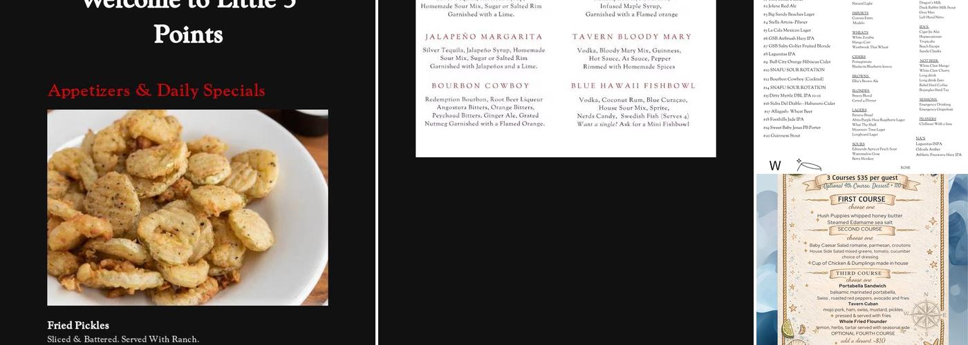 Georgetown Corner Tavern Menu