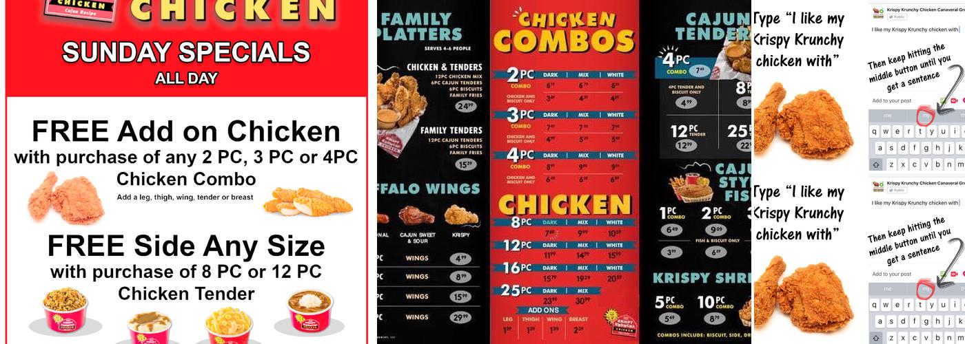 Krispy Krunchy Chicken Menu