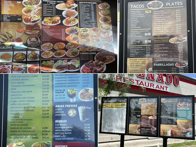 El Venado Restaurant Menu