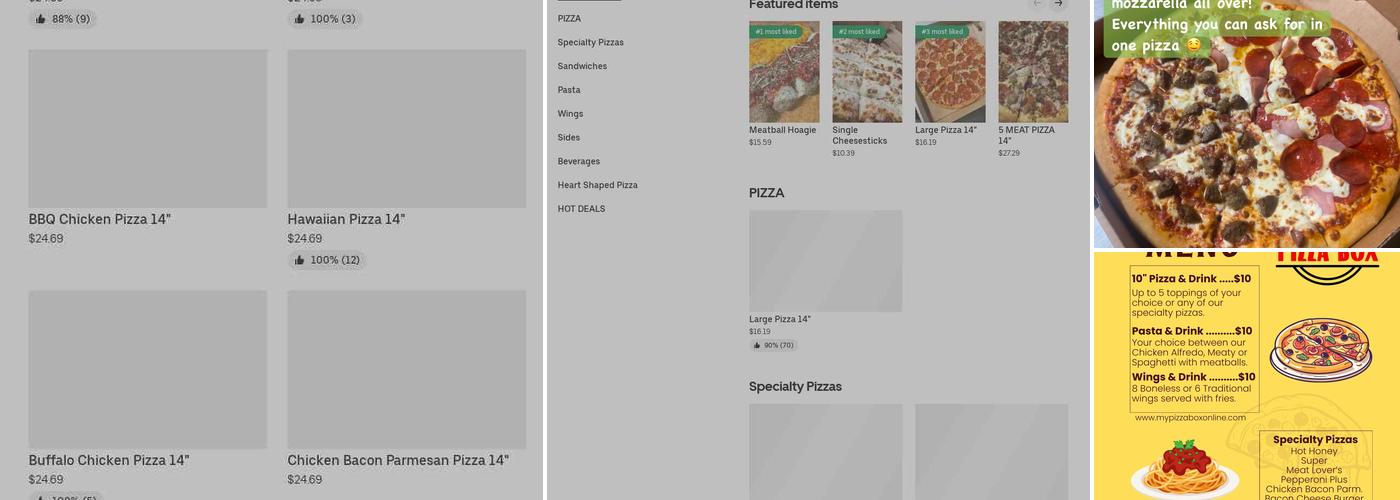 PIZZA BOX Menu