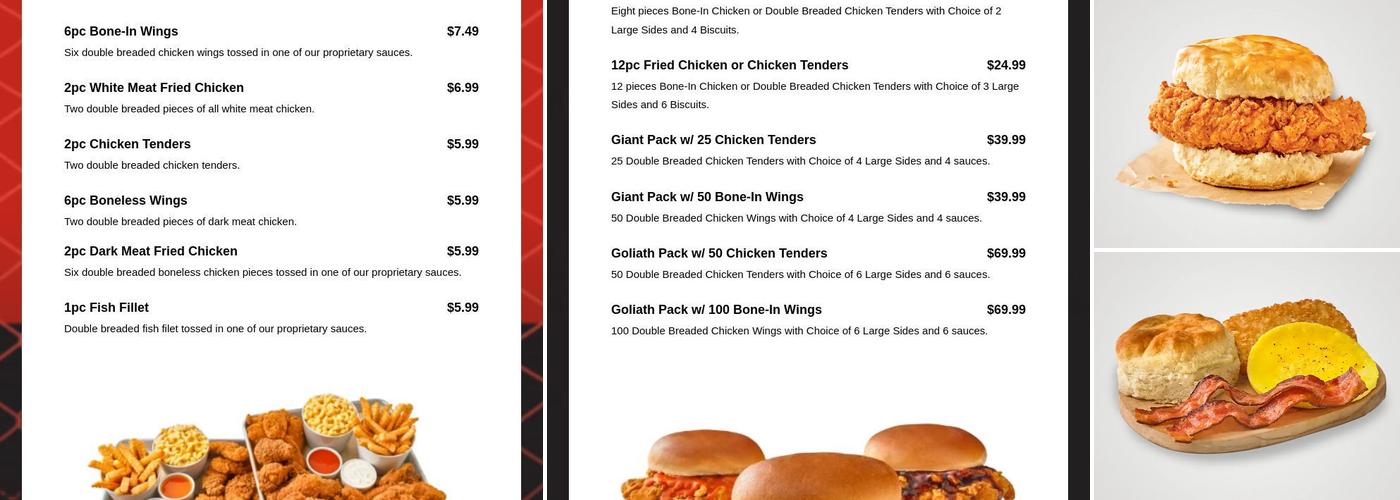 Raise The Roost Menu