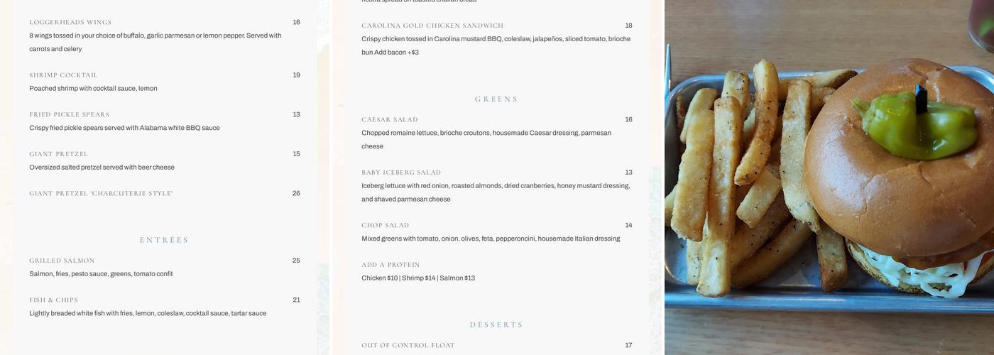 Loggerheads Sports Pub Menu