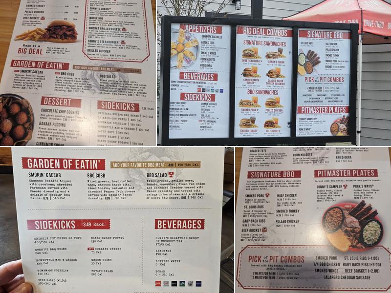 Sonny's BBQ Menu