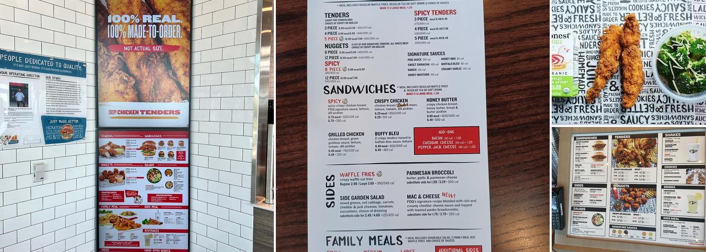 PDQ Chicken Menu