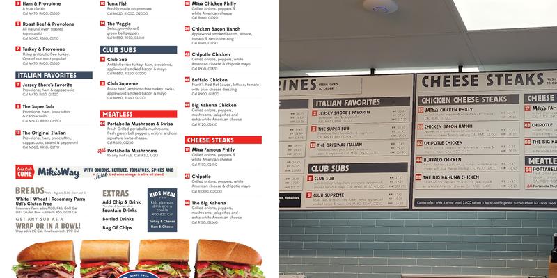 Jersey Mike's Subs Menu