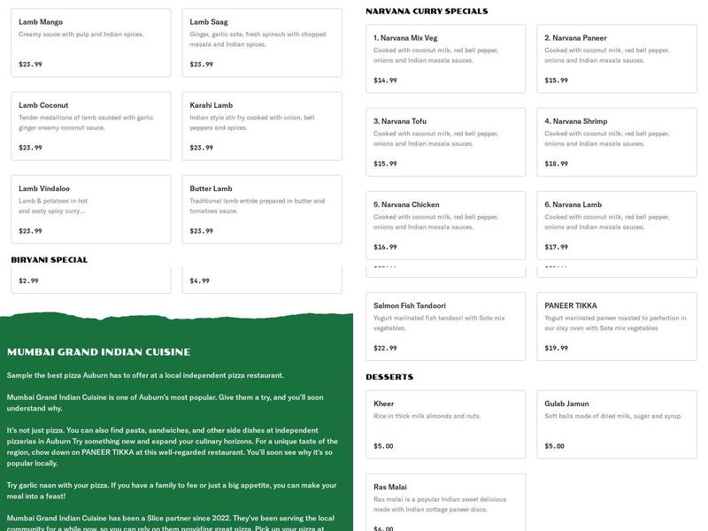 Bombay plaza / Nation of Spices Menu