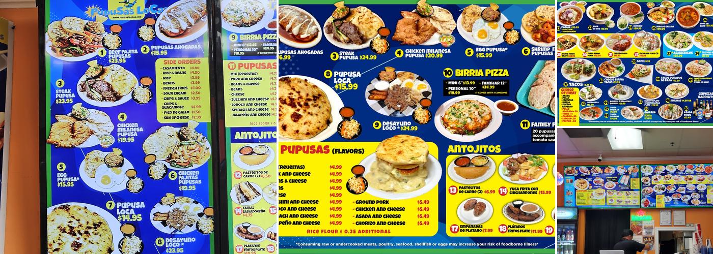 Pupusas Locas Menu