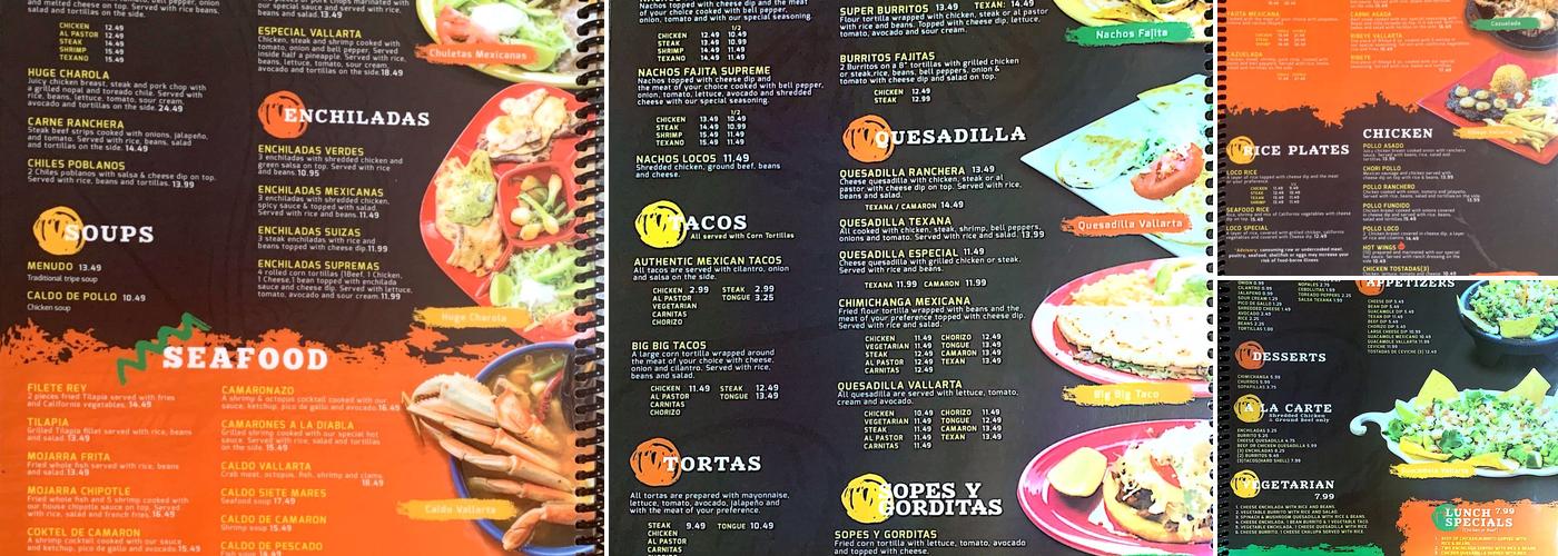 Vallarta Mexican Restaurant (Rome Ga) Menu