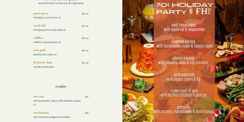 Fair Haven Oyster Company Menu