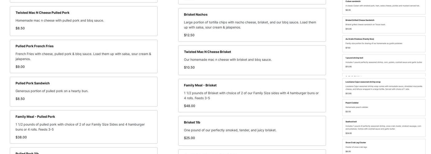 Twisted Pig Menu