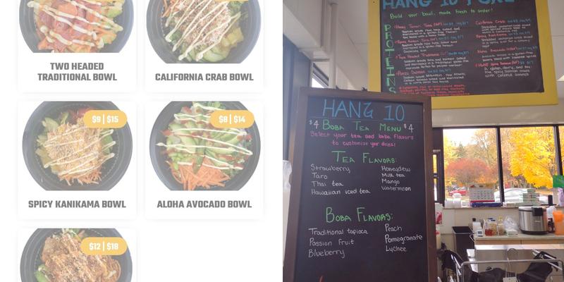 Hang 10 Poké Menu