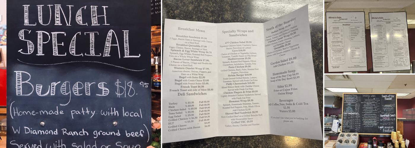 Olivia's Cafe by Beez LLC Menu