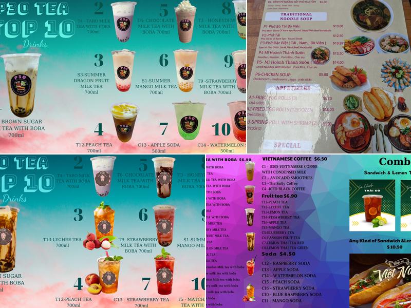 P30 Bubble Tea & Asian Cuisine Menu