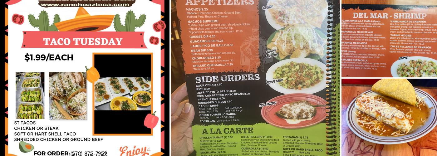 Rancho azteca Menu