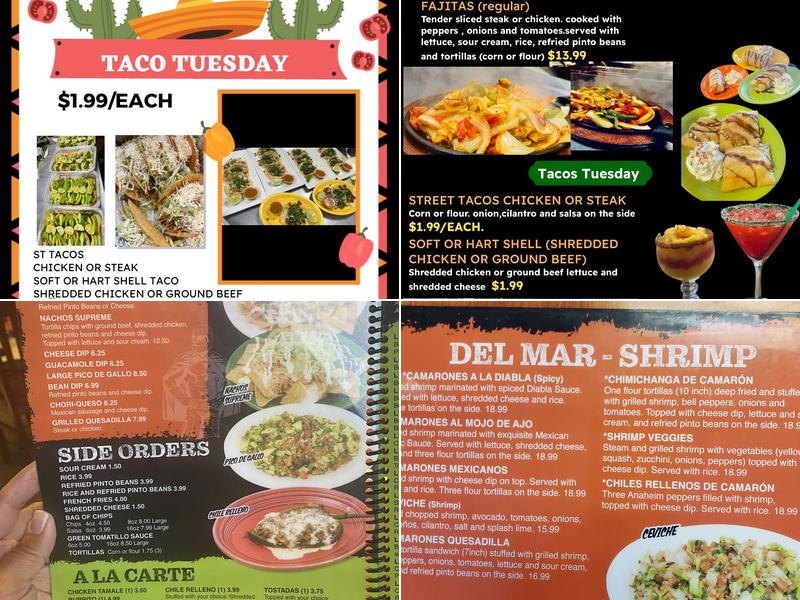 Rancho azteca Menu