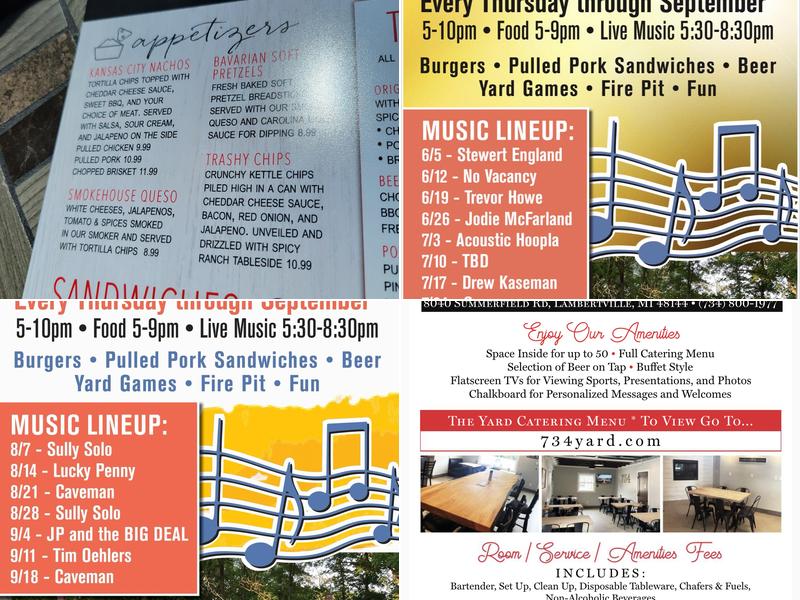 734 @ The Yard Menu