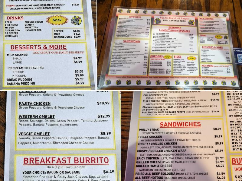 Big A$$ Biscuits & Burgers Menu