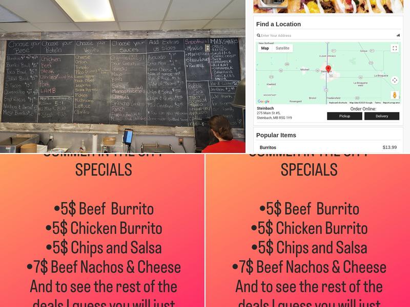 Burrito Hut Menu