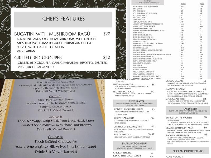 Cap & Cork Menu