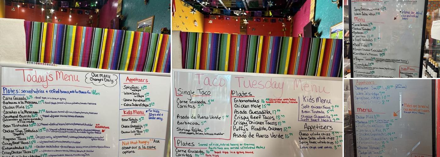 Celsita's Menu