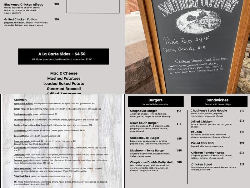Old Virginia Chophouse Menu