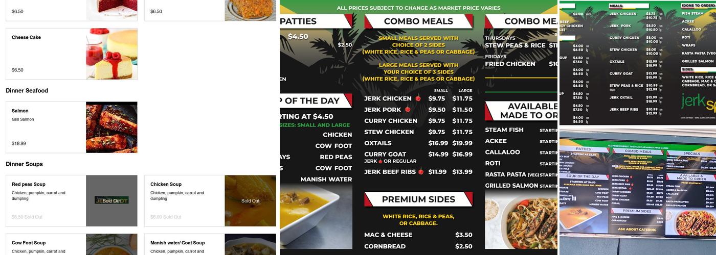 Jerk Spot Lounge Menu