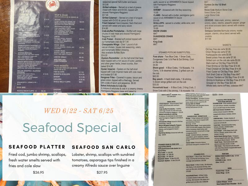 Hudson Beach Crab House Menu