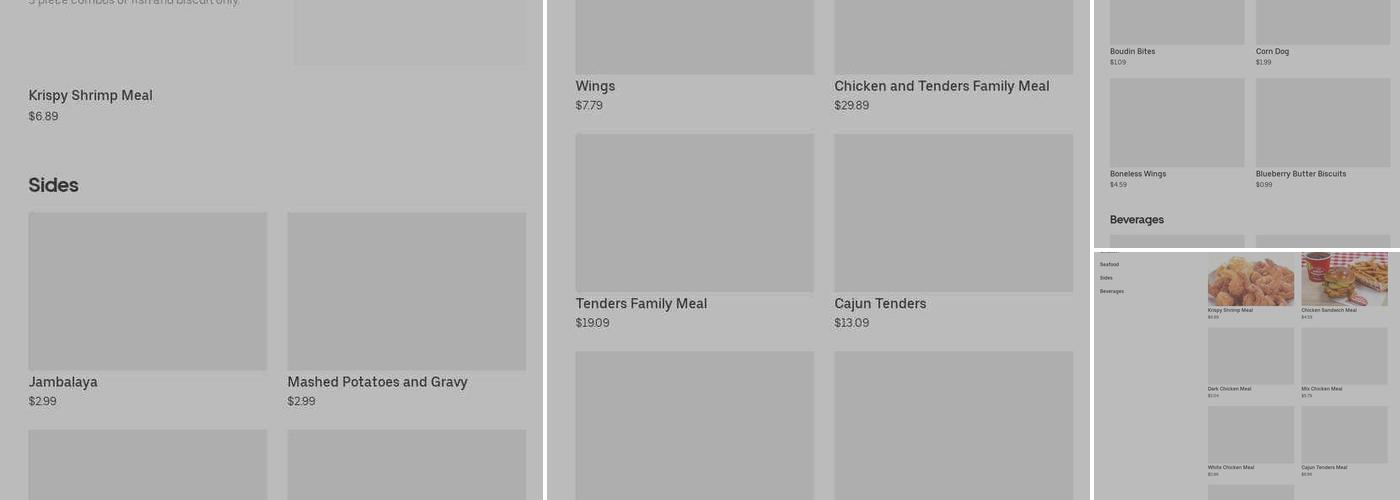 Krispy Krunchy Chicken Menu