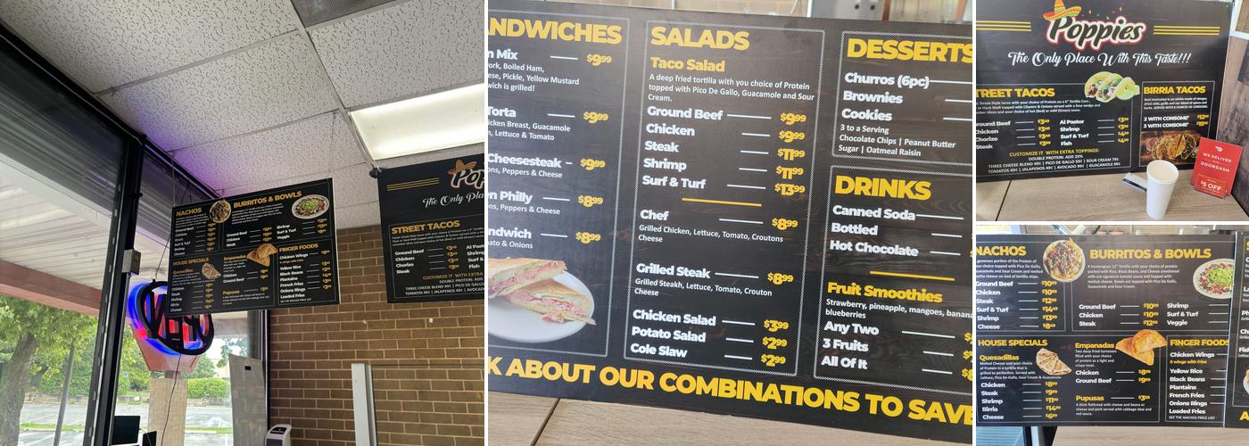 Poppie's Taco & Latin Grille Menu