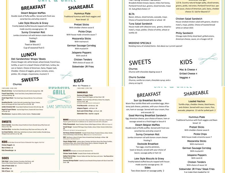 Dockside Cafe grill Menu