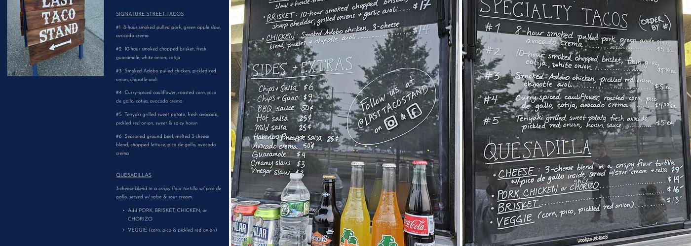 The Last Taco Stand Menu