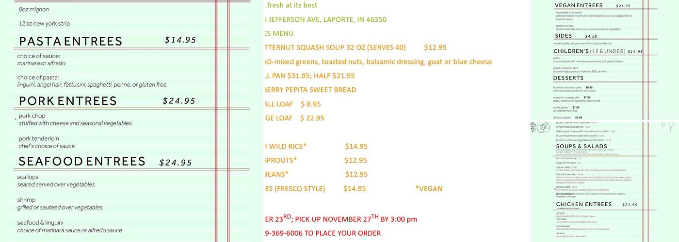 Fresco Menu