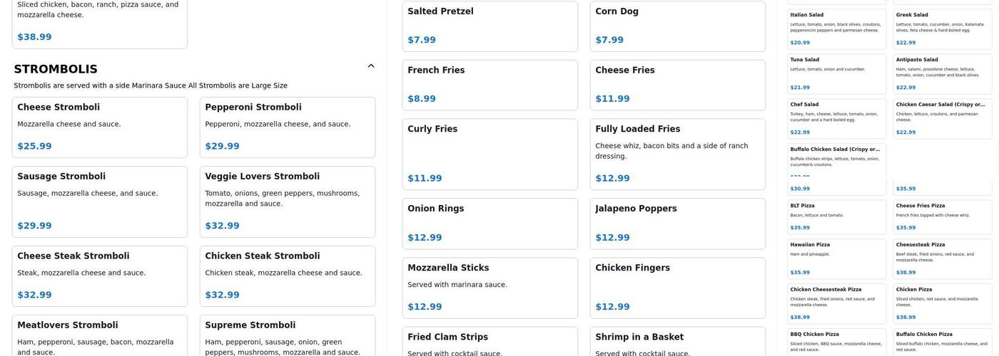 Wally's Menu