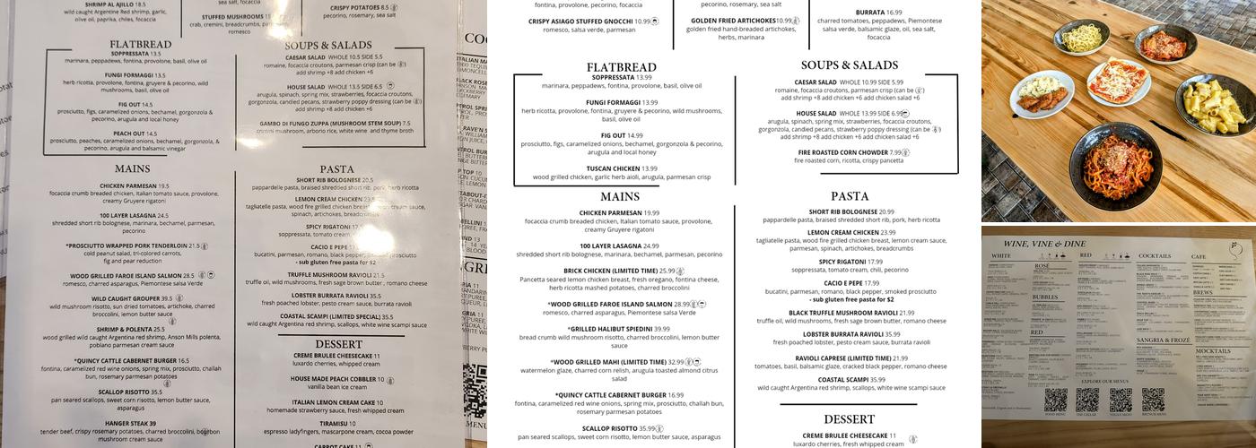 Vine & Olive Menu